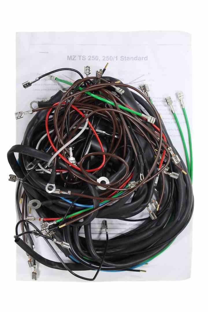 Faisceau complet pour installation électrique MZ TS 150/250 noir ML avec câblage en cuivre isolé