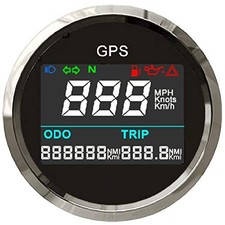 2 inch 52mm Round Digital GPS Speedometer Adjustable Black Stainless Steel