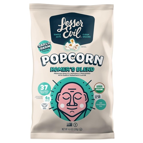 LesserEvil Organic Homer's Secret Blend Popcorn, 4.6 OZ - 第 1/3 張圖片