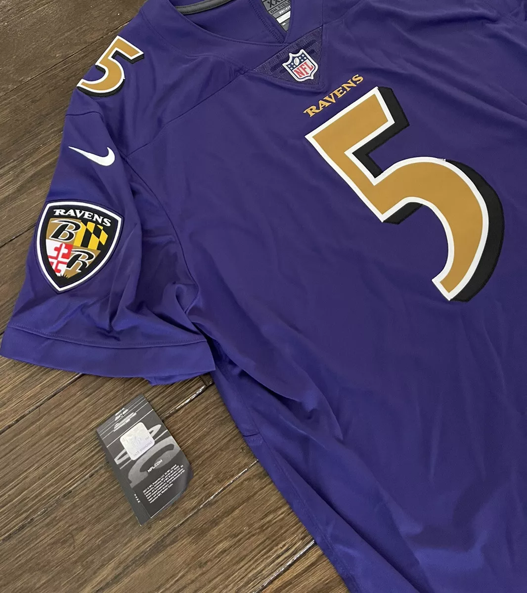 Joe Flacco Baltimore Ravens Nike Vapor Untouchable Color Rush Limited  Jersey 2XL