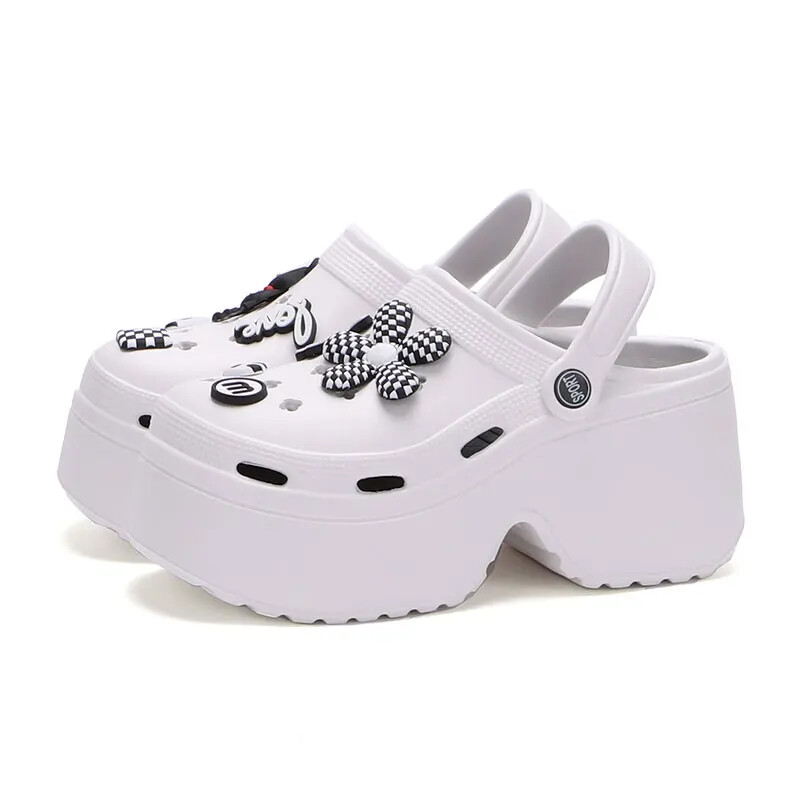 Sandals Women 2024 Summer Thick Sole Wedge Slippers Closed Toe Non-Slip Outdoor-image