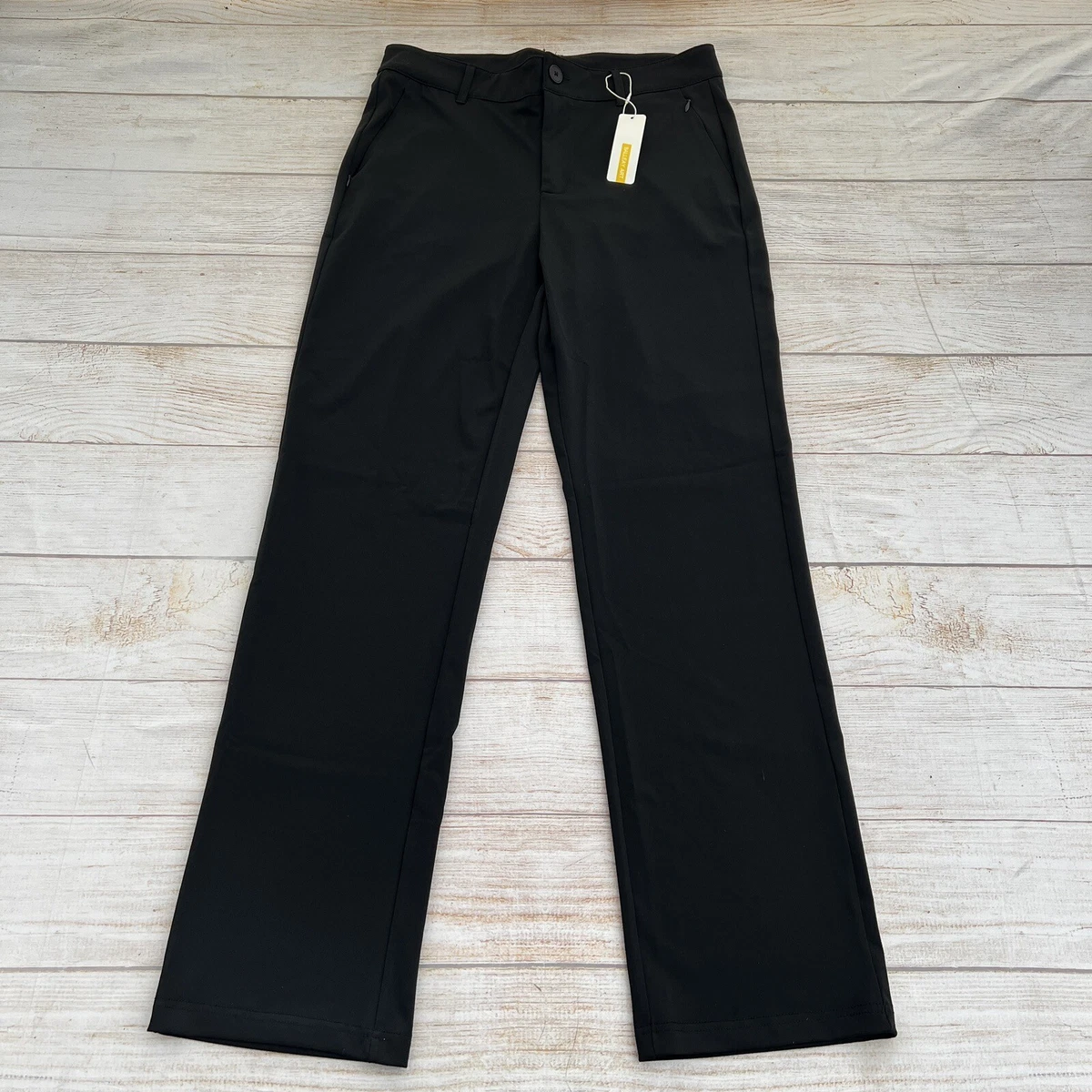 Balleay Art Black Pant Women Zipper Stretch Work Pants Skinny Leg Pant/  Pocket L