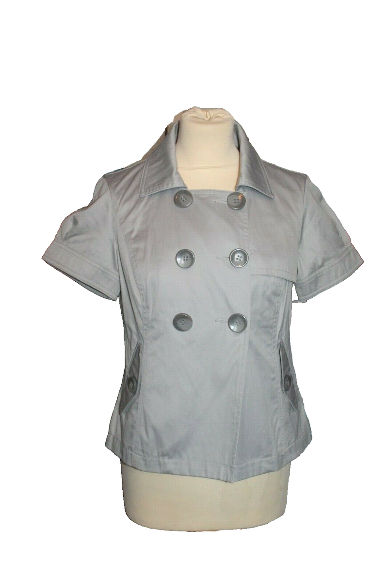 Blouson Femme Asymétrique Camaïeu Taille 38 – Gris, Doublure Acrylique, Occasion Très Bon état