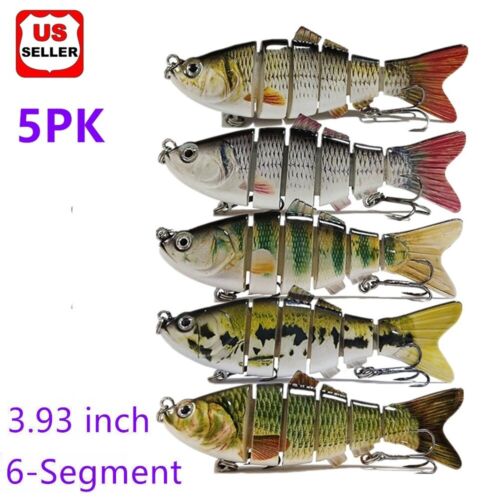 5PCS Lifelike Eyes 6 Segment Bionic Bait Treble Hooks Crucian Carp Fishing Lure - Picture 1 of 9