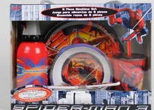 Spider-Man 6 Piece Mealtime Dinnerware-Plate,Bowl,Fork&Spoon,Sports Sip Bottle