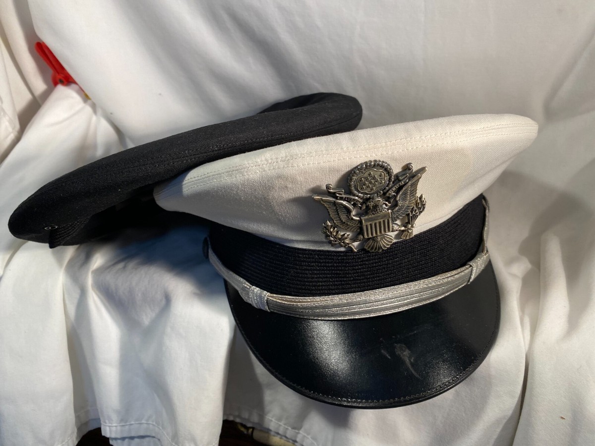 Vintage Flight Ace United States Air Force WHITE MILITARY CAP BERET Size  1/8