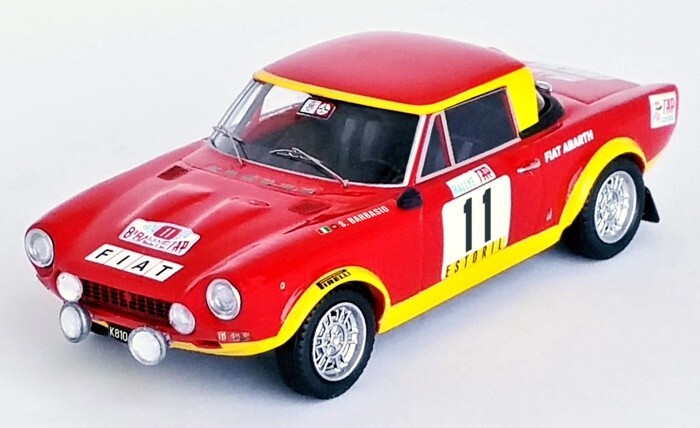 Miniature Fiat 124 Abarth Portugal 74 Trofeu DSN95 en métal injecté d'exception 1/43