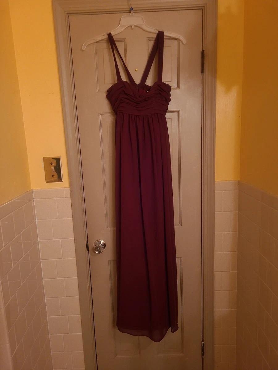 Ladies Formal Dress Gown Cranberry Color Size 4 Bill Levkoff Brand