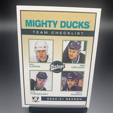 2001-02 Upper Deck Vintage Hockey #9 Anaheim Mighty Ducks Team Checklist Card