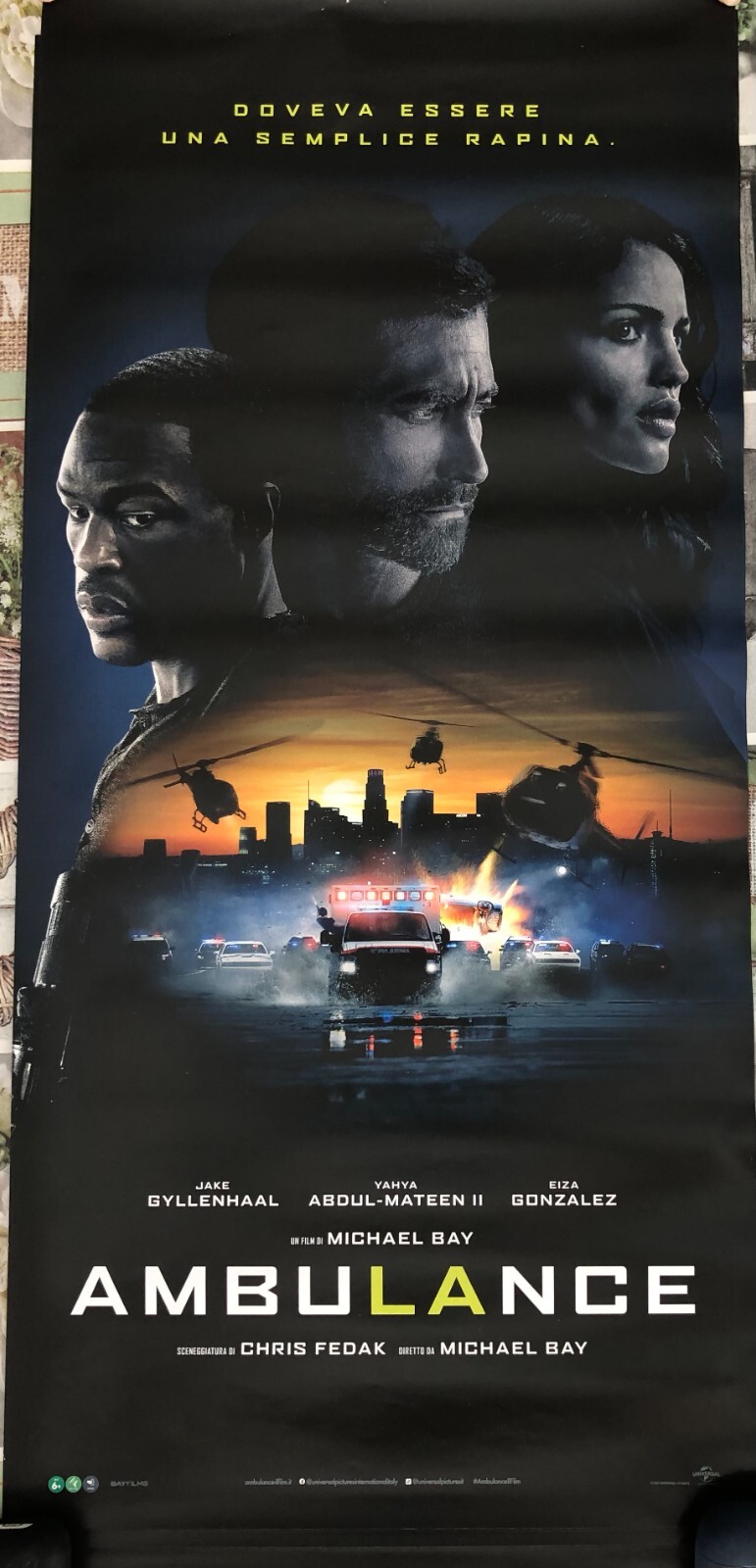 Locandina originale film Ambulance (2022) - Regia di Michael Bay