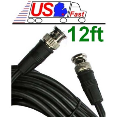Lot5x/pk/pcs 12ft/feet/foot HD-SDI RG59 Video Cable D BNC Male~M 75ohm Cord/Wire
