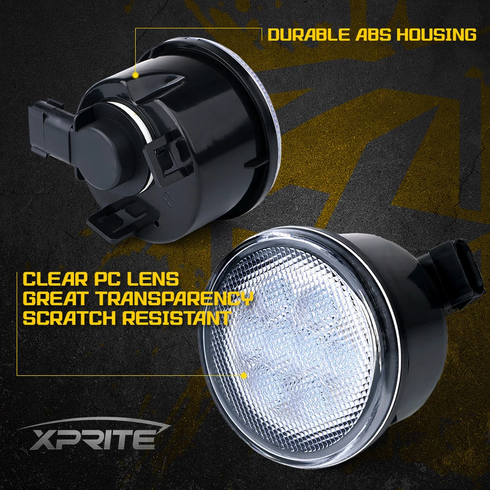 Conjunto de luces intermitentes LED Xprite con lente transparente para Jeep Wrangler JK 07-18 Foto 3 de 4