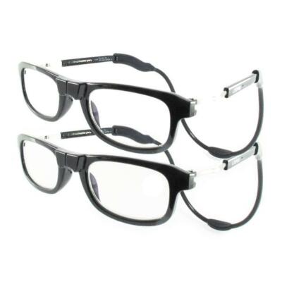 Loopies Magnet Lesebrille schwarz Doppelpack - Magnetische Halsschlaufe Lesebrille