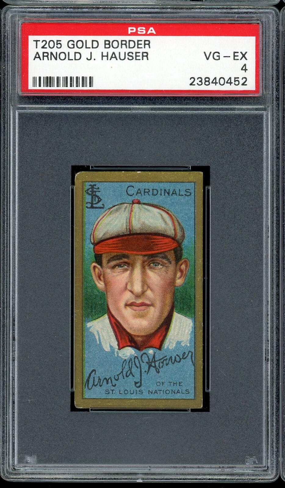 1911 T205 Gold Border Baseball Arnold J. Hauser PSA 4