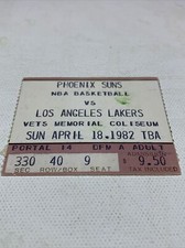 Vintage LA Lakers Ticket Stub VS Suns NBA Game Showtime Era - Magic Kareem