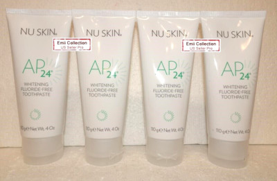 Nu Skin Nuskin AP 24 Whitening Fluoride-Free Toothpaste 4oz 110g (4 Tubes) New