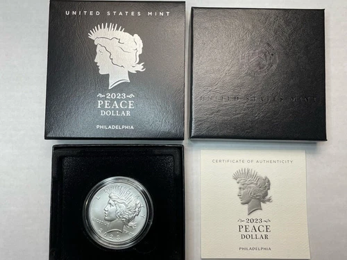 2023-P Uncirculated Peace Silver Dollar with OGP and COA