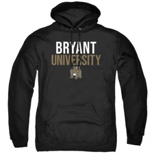Bryant University Adult Pullover Hoodie Stacked, Black, S-3XL