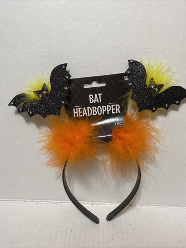 Amscan Halloween Bat Headbopper Black/Orange Set Of 2 New With Defects - Picture 2 of 10