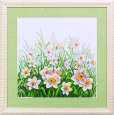 Diy Needlepoint Mixed Embroidery "Valley Of Daffodils". Embroidery Kit.