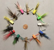 FOAM POPPERS 14 COLOR VARIATION SIZE 6 HOOK TOPWATER BASS TROUT FLY FISHING