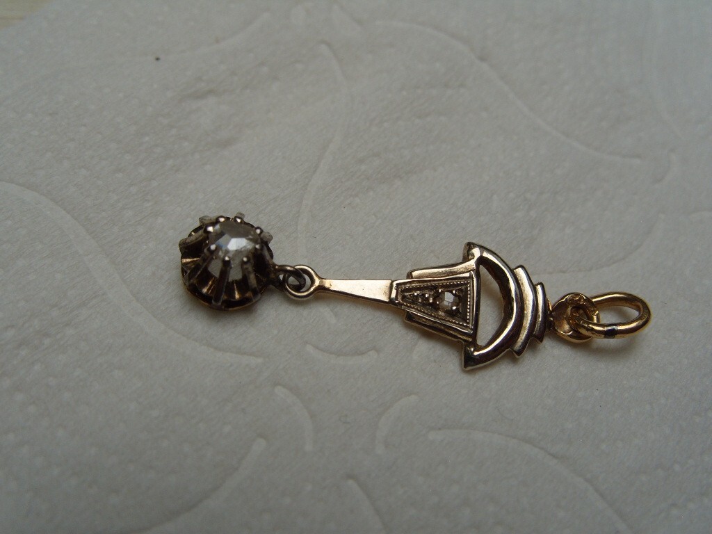 Pendentif Médaille Art Déco En Or 18 Carats (18k) - Années 1920, Non Gravé - Bijou Ancien Et Raffiné