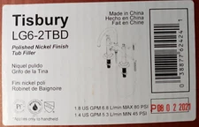 Pfister Tisbury LG6-2TBD Deck Mount Roman Tub Filler w/Handshower in Pol Nickel