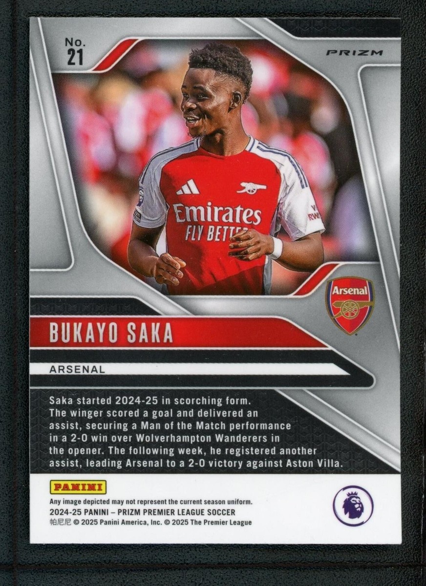 2024-25 BUKAYO SAKA PANINI PRIZM PREMIER LEAGUE VELOCITY SILVER | eBay