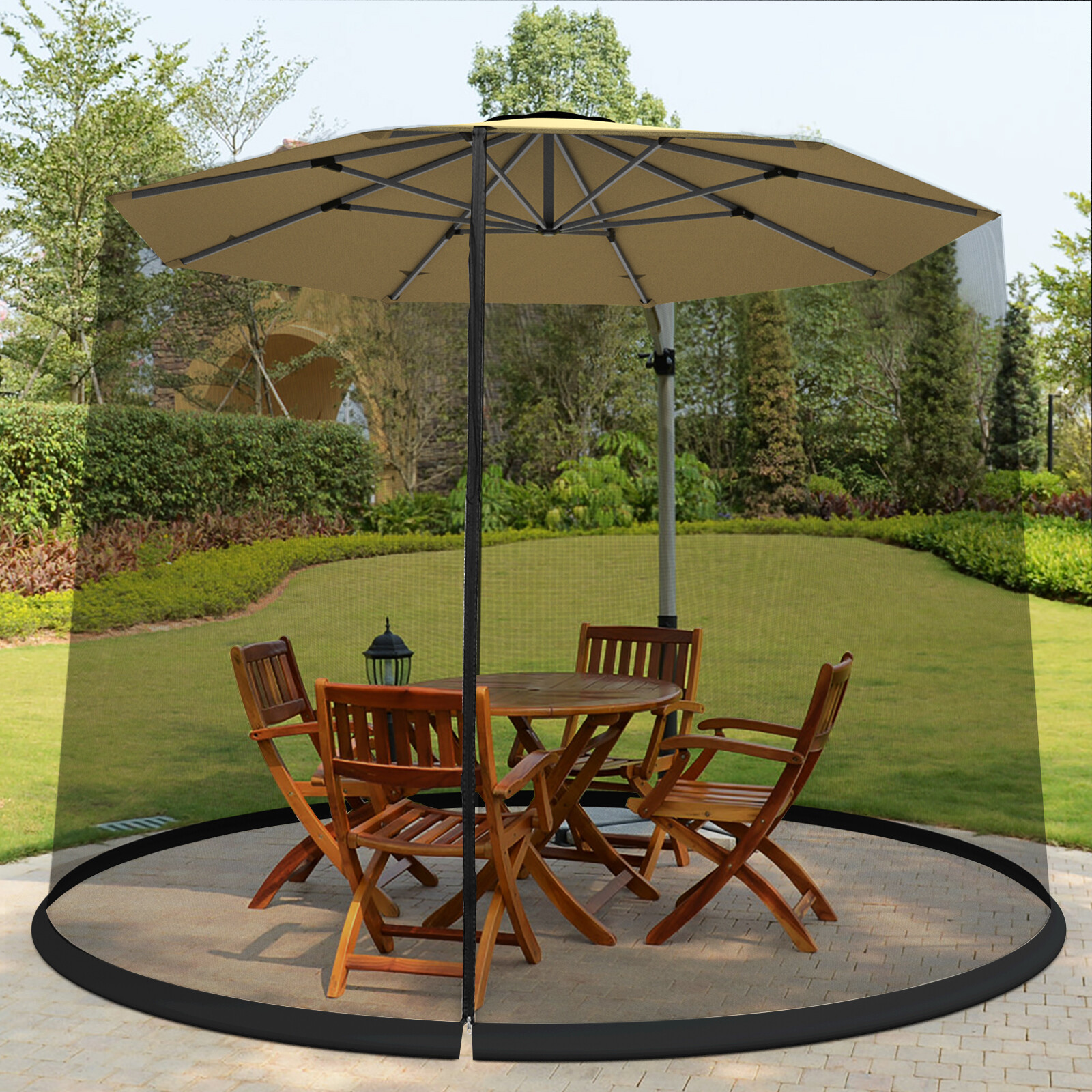 Ikea Karlso Round Patio Umbrella Mosquito Net Protective Screen Flies Bugs For Sale Online Ebay