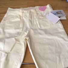 NEW YMI Girl Jean Bike Shorts Size 10 Light yellow Denim