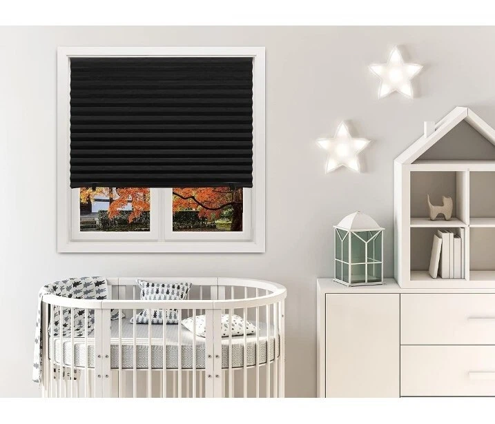 6pk- Redi Shade No Tools Orig Blackout Pleated Paper Shade Black, 36 in x 72 in - Image 3 of 4