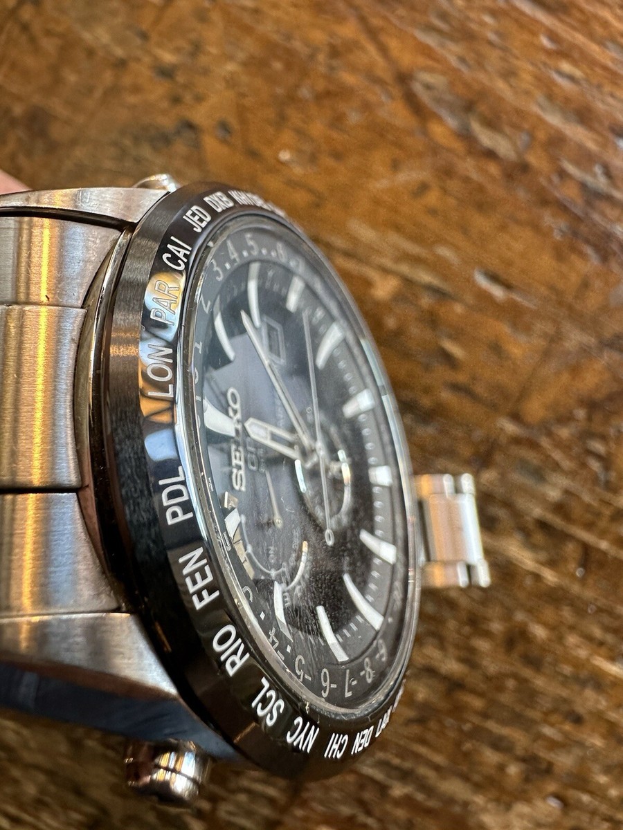 セイコーアストロン 7X52 GPS SOLAR Seiko Astron 7X52-0AK0 GPS Date Stainless Steel 10Bar Black