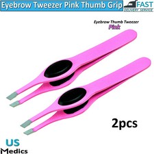 Hair Removal Eyebrow Tweezer Slant Tip Easy Grip Nose Ear Hair Eyebrow 2 Pieces