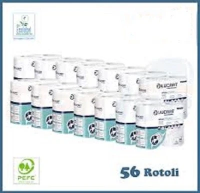 56 Rotoli Carta igienica Lucart Aquastream anti intasamento wc caravan camper