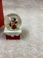 2002 MICKEY MOUSE SNOWGLOBE 2.5 IN MINI J C PENNY NEW IN BOX