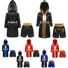 Boys Suit Breathable Sets Trim Outfit Color Block Robe Comfortable Cloak Shorts
