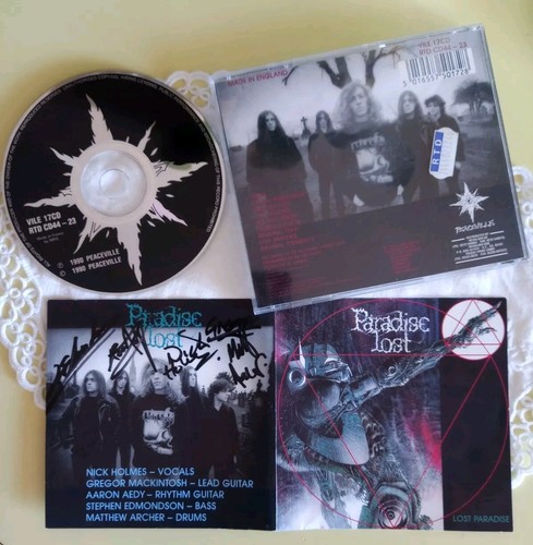 PARADISE LOST - Lost Paradise 1st.Press Signed! CD 1990 Peaceville🔥 AUTOGRAMME