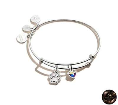 Alex and Ani Footprint Print Duo Charm Armreif erweiterbar
