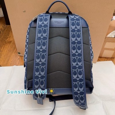 NWT Coach Carter Backpack In Monogrammed Denim COACH CHARTER PACK IN SIGNATURE DENIM:NWT DEEP BLUE CAJ87  main image 2