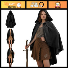 Velvet Hooded Cloak for Adults - Medieval Renaissance Cape Costume for Halloween