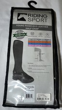 NEW Riding Sport Young Rider Eco Leather Half Chaps Kids Size S Black Equestrian