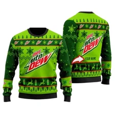 Personalized Mountain Dew Ugly Christmas Sweater