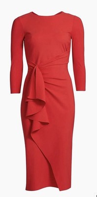 Chiara Boni La Petite Robe Women's Red Wanper Jersey Cocktail Dress Size 46