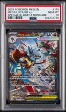 2025 POKEMON MEG EN-MEGA EVOLUTION #179 MEGA LUCARIO EX PSA 10