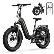 1500W Peak Electric Bicycle 28MPH 7-Speed Folding eBike w/LCD Display Disc Brake