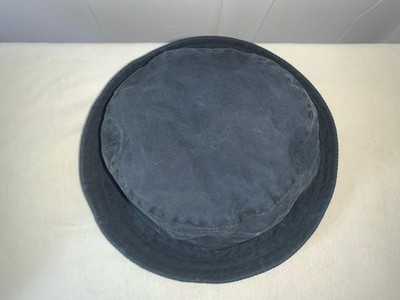 Vintage Barbour A108 Sports Hat Medium Navy Waxed Cotton Bucket Hat Scotland#K6