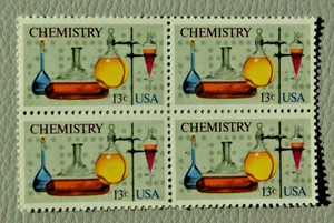 USPS Stamps .. 13c Chemistry .. MLH .. Block .. 1976