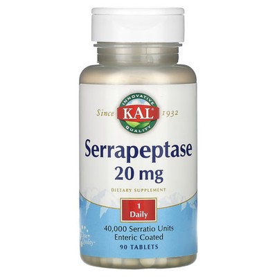 2 X KAL, Serrapeptase, 20 mg, 90 Tablets-Worldwide