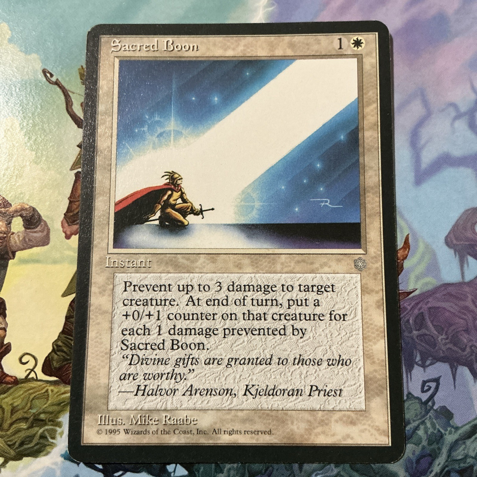 Magic: The Gathering Sacred Boon MTG Ice Age Vintage 1995 LP