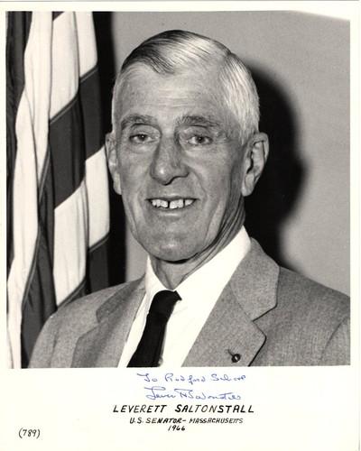 Leverett Saltonstall US Senator Governor Massachusetts Signed Autograph Photo
